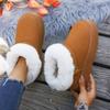 Stivali da neve invernali da donna in pelliccia fodera in peluche staffa per il piede caldi freddo leggeri escursionismo impermeabili antiscivolo bocca pelosa scarpe di cotone