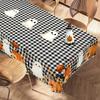 1 Piece of Cute Halloween Ghost and Pumpkin Checkered Tablecloth - Suitable for Halloween and Family Usezyc
