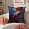 Game Genshin Diluc Cushion Cover Pillowcase Short Plush Invisible zipper Room Sofa Cushion Cover