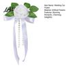 Cost Effective Wedding Decor Artificial White Rose Car Decoration, Door Handle & Rearview Mirror Flower Bouquet Flowers with Satin Ribbon Bow And Faux
