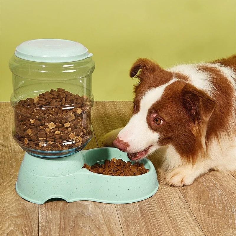 Pet Automatic Feeders Waterer Dog Cat Plastic Drinking Bowl Large Capacity Water Food Dispenser Dog Bowl Home Pets Accessories