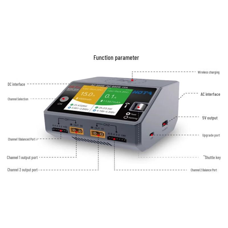 HOTA D6 Pro 650W Dual-Channel Smart RC Charger (CN version)