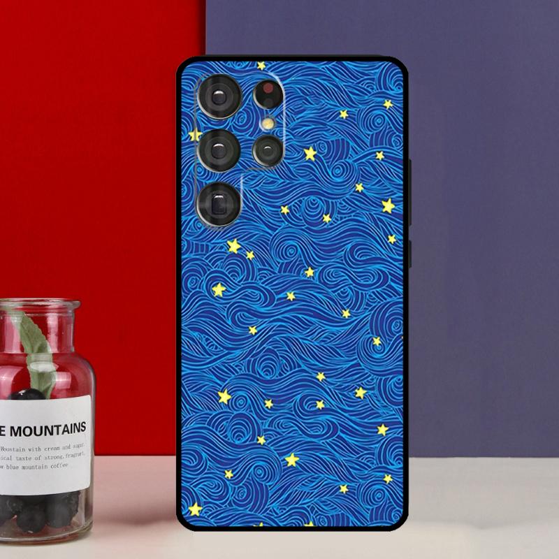 Japanese Style Floral Texture Funda Case For Samsung Galaxy S25 Ultra S9 S10 S20 S21 FE S22 S23 Plus S24 Ultra Phone Cover