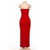 Summer Split Slim Fit Backless Black Sexy Dress Women Sleeveless Strapless Elegant Party Dresses Women Vintage Fashion Club Evening Red Dress 25771