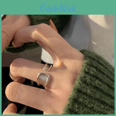 Korean Style Minimalist Adjustable Open Ring For Women Made Of 925 Silver Fashionable Unique Design