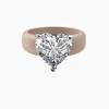 Silikonringhalter Copperthree-Kralle herzförmiger Zirkonia-Ring, minimalistischer schwerer Stil, Sport/Valentinstag/Teil