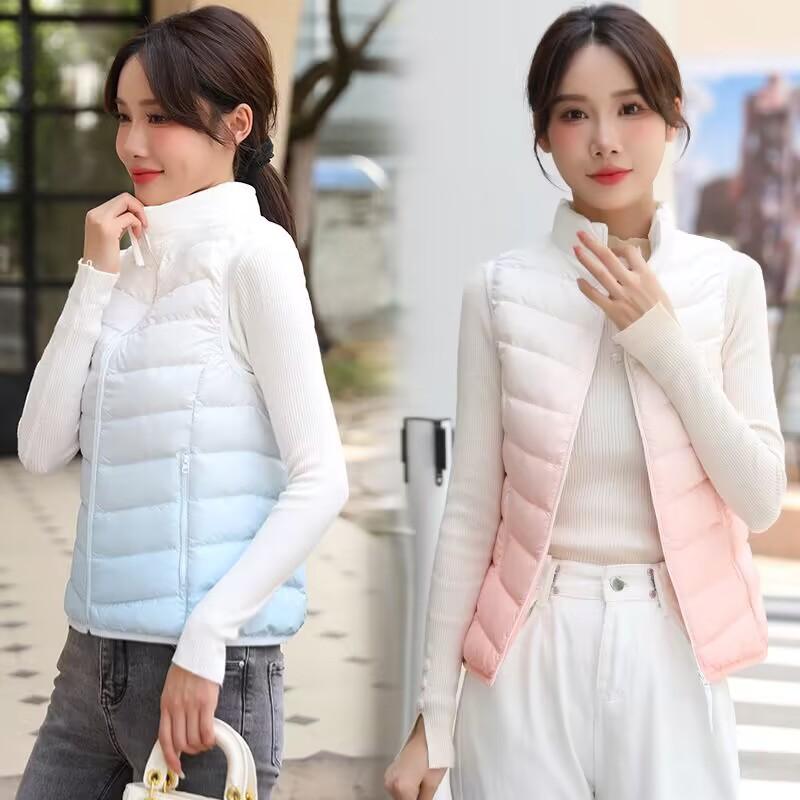 Lightweight Down Vest Women's Short Autumn and Winter New White Duck Down Slim Fit and Slim Exterior Wearing Warm Standing Collar Sweetheart
