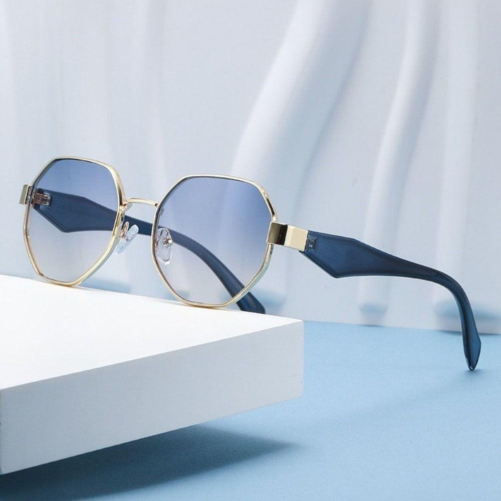 

UV400 Polygonal Sunglasses Gradient Color Anti-UV Glasses Fashion Women Sunglasses Vacation сірий/білий