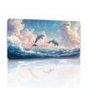 Front License Plate with Dolphins and SeagullsAluminum License Plate CoversFramesFunny Standard Novelty Plates for Decoration