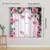 2pcs   Light Filtering Curtains 2D plane printing Garden Butterfly Print Machine Washable Fabric (without rod) Outdoor