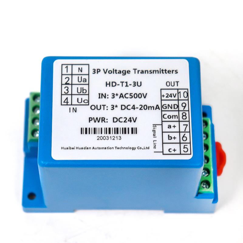 0-500V AC Three-phase Voltage Transmitter RS485 Output Voltage Sensor