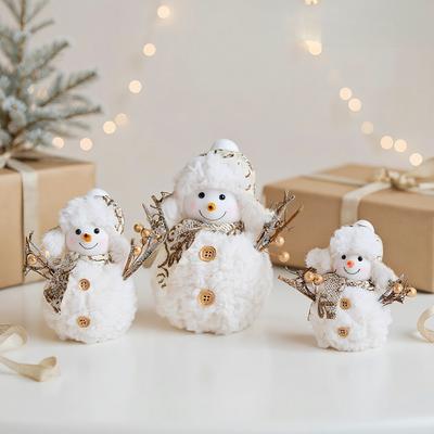 1Pz Natale Moderno Semplicità Lavorato a Maglia Desktop Peluche Bambola Fatta a Mano Multi-elemento Ornamento Atmosfera Festiva