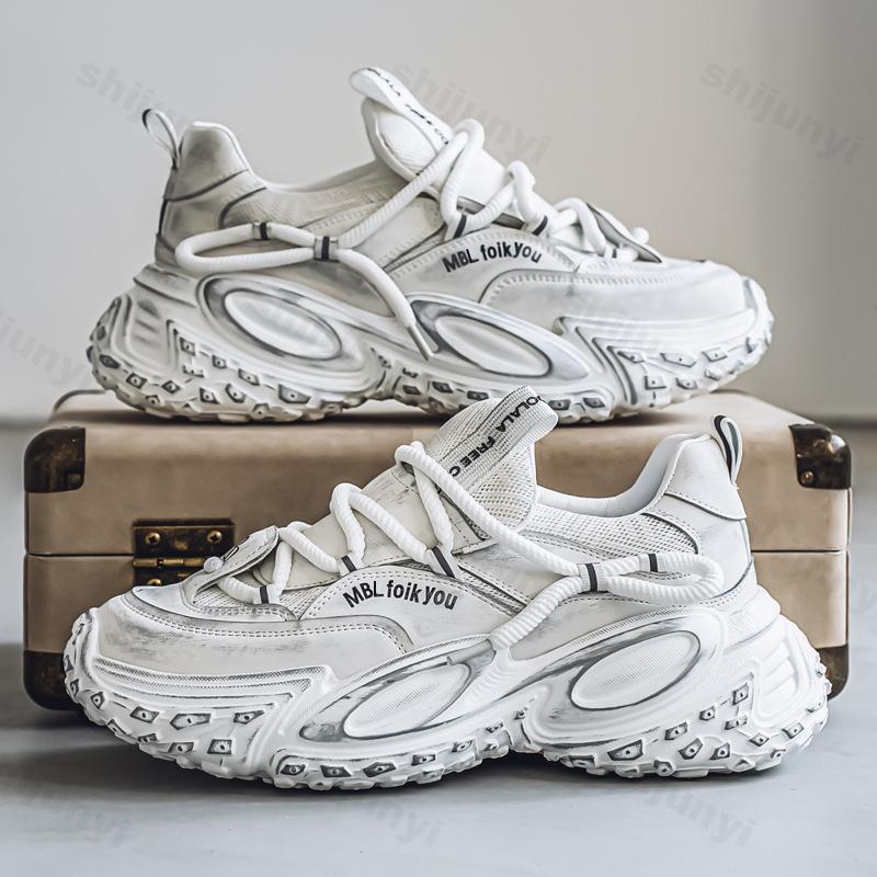 Fashion Men's Low Top Thick Soled Casual Sports Shoes 2025 Autumn Mesh Breathable Fashion Trend Versatile Non Slip Niche Chunky sneakers