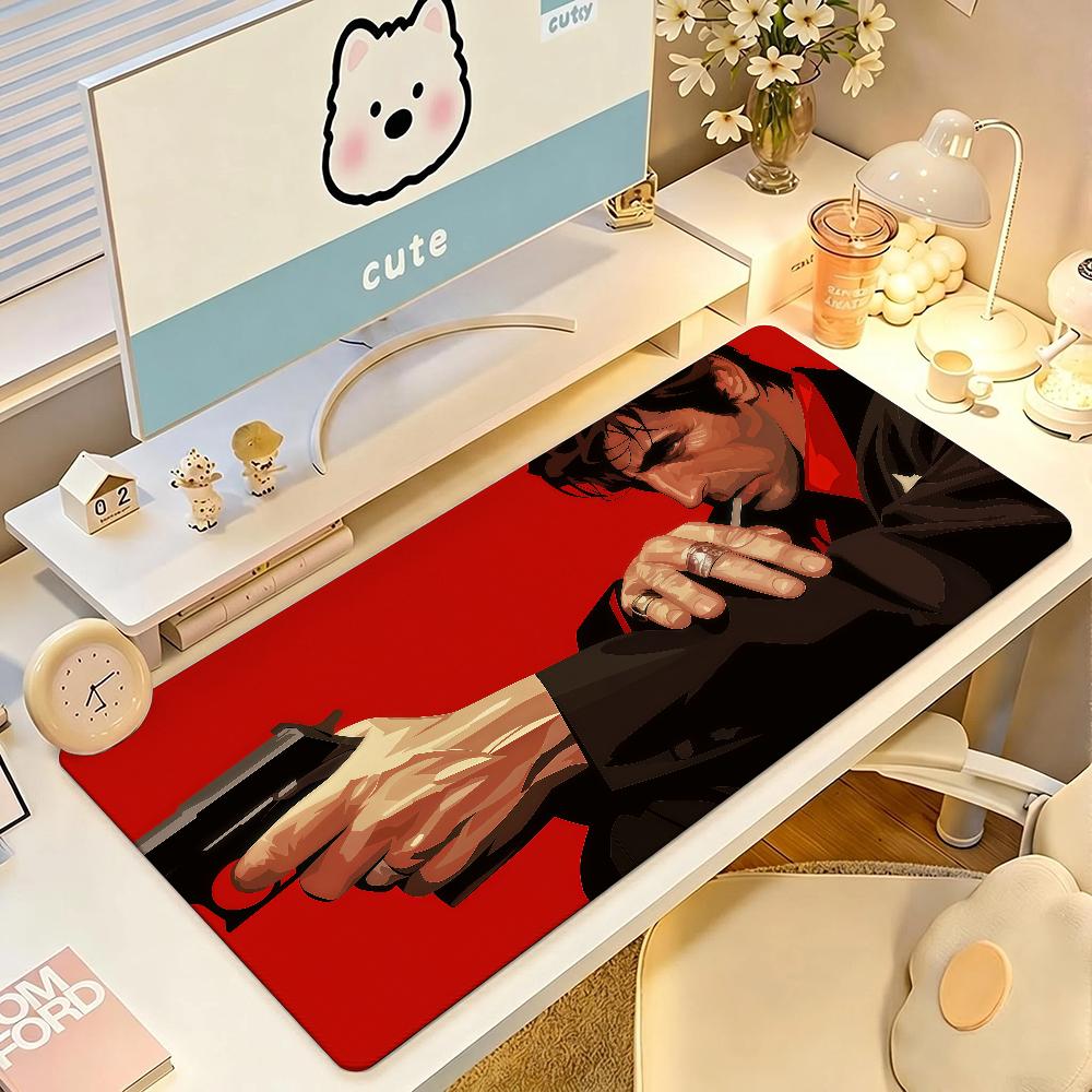 Tapis de Souris Cool S-scarface Bord en Caoutchouc Antidérapant Verrouillé Épais pour Ordinateur Portable Bureau de Jeu