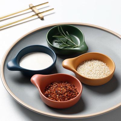 Nordic Style Simple Solid Color Small Plate Sauce Plate Ceramic Tableware Small Plate Kitchen Practical Seasoning Tool