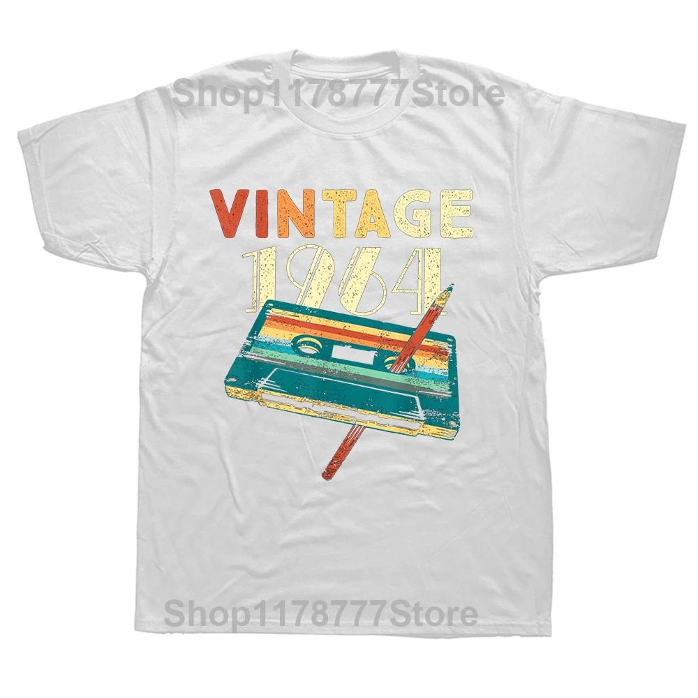 

New Unisex 1964 Music Cassette T Shirt Oversize Printed Casual Tee shirt Casual Short Sleeve Vintage Couples TShirt S