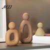 Smooth Line Resin Crafts Family of Three Sculpture, Abstract Figurine, Modern Minimalist Sculpture for Living Room Home Office Decor TV Cabinet