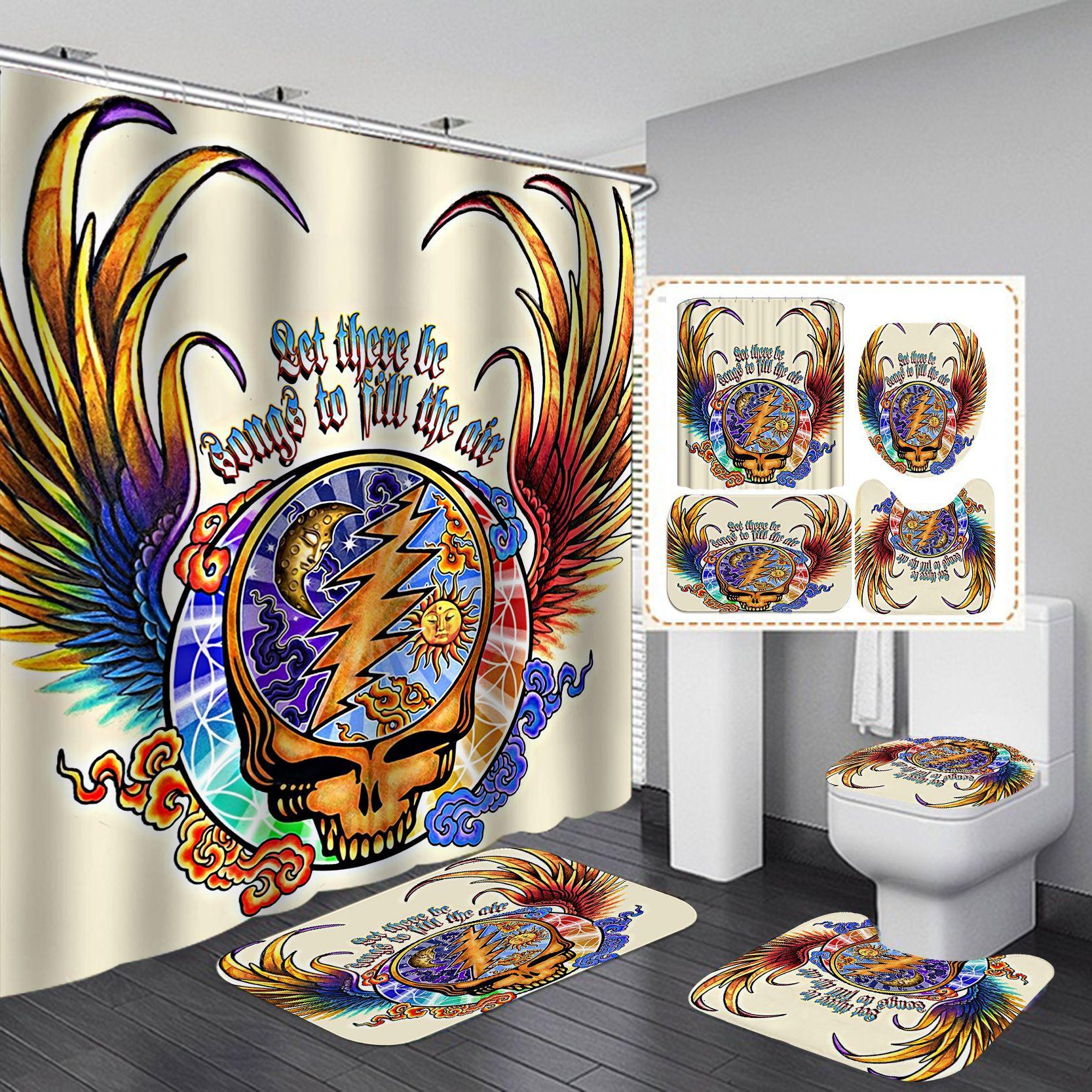 

Занавеска для душа с рисунком Джека Скеллингтона, Хэллоуин, Рождество, крутая мода, напольный коврик с черепом, коврик для унитаза, набор, аксессуары для ванной Only curtain90x180