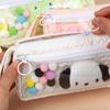 New Ruby Pencil Case Girls High Value Large Capacity Transparent Stationery Box Junior High School Girls Stationery Bag