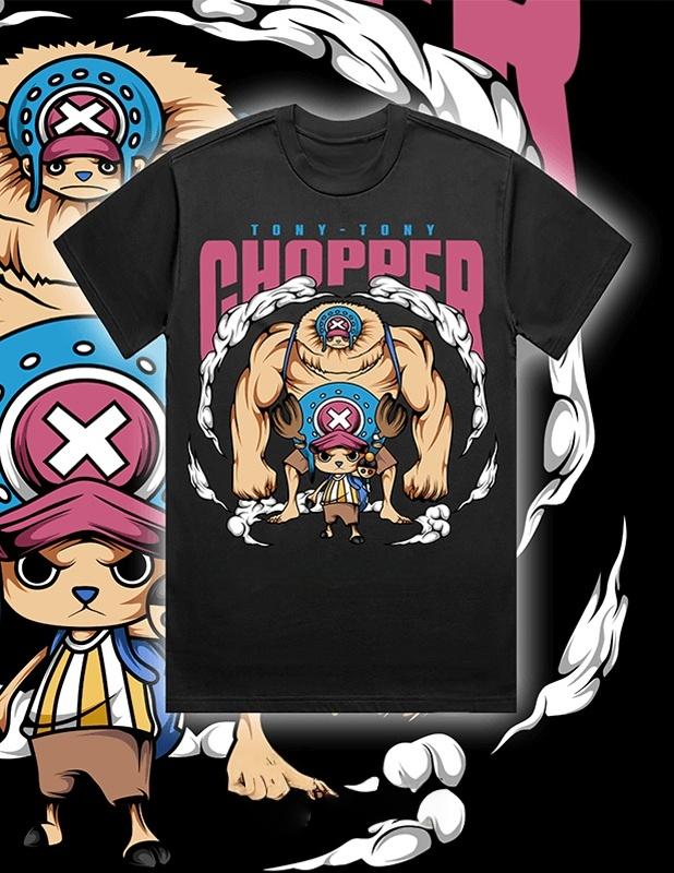 One Piece Summer2026Tony Tony Chobah Shape Evolution Healing Theme100 Cotton Printed Tshirt Male and Female Parentchild Top S