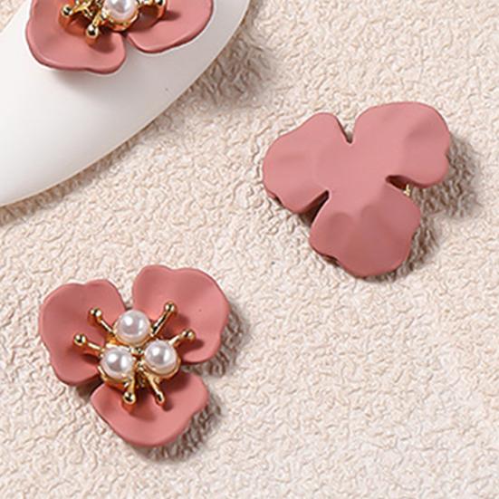 Yousheng 5Pcs Flower Nail Decor Fashionable Stylish Nail Accessories Artificial Pearl Flower Nail Art Stud for Salon