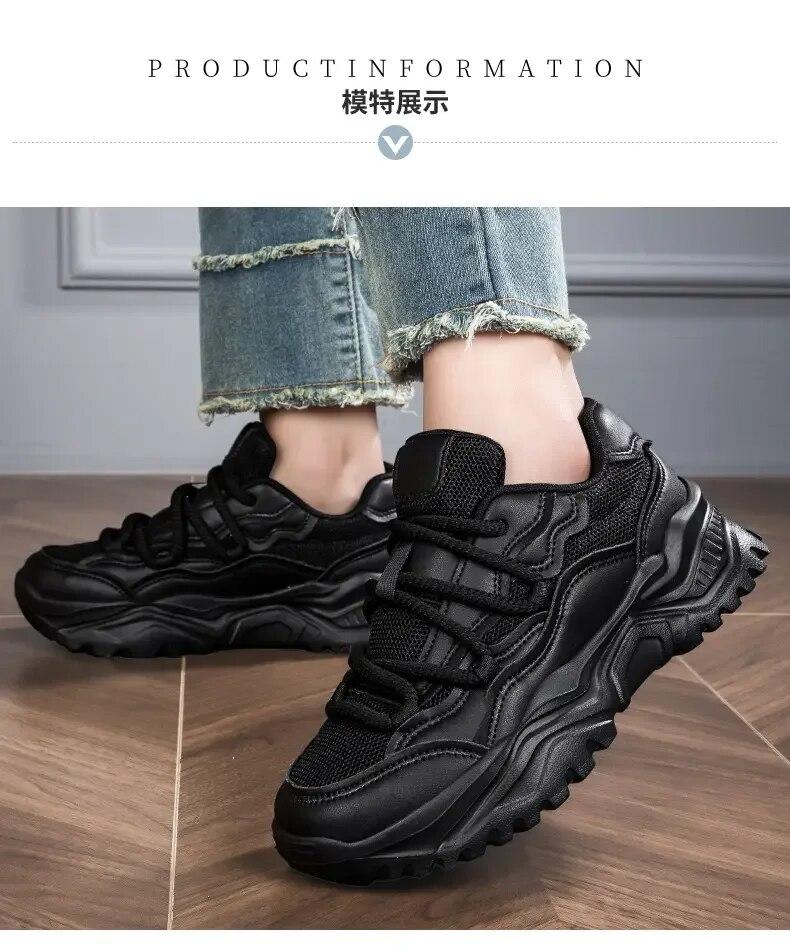 Chaussures blanches épaisses de loisirs pour chaussures pour femmes baskets