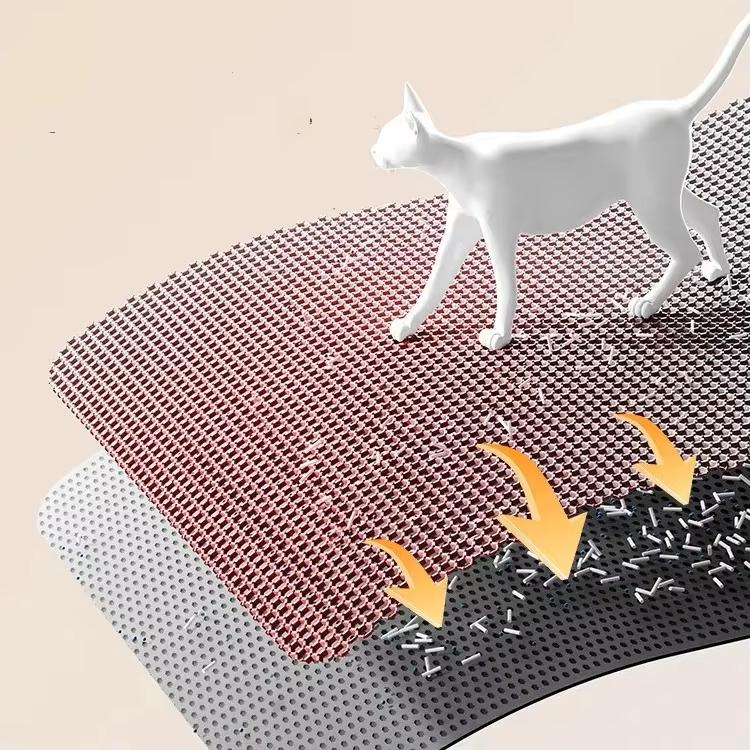 Double Cellular EVA Cat Litter Mat Washable & Foldable Pet Foot Toilet Mat With Control Feature for Cat Litter Box Accessories