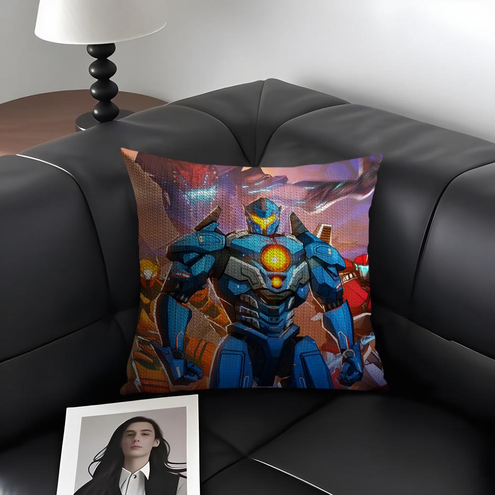 P-Pacific Rimm Movie Cushion Cover Natural Linen Organic Fabric Double-Sided Printing Sofa Home Decor Gift Pillow Case