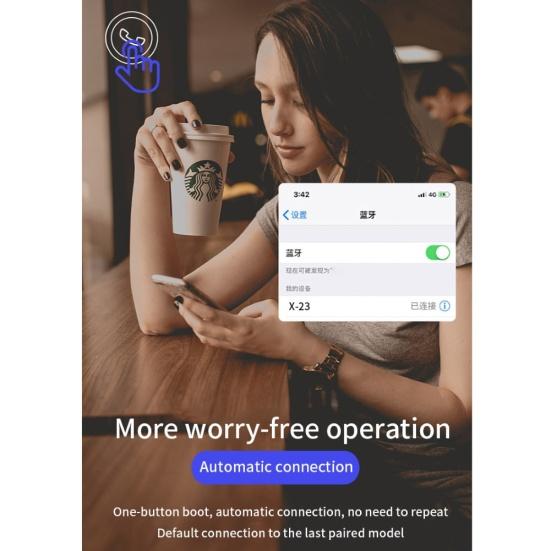 1pc Crochet d'oreille Écouteur stéréo sans fil Bluetooth 5.0 Mains libres Casque d'affaires