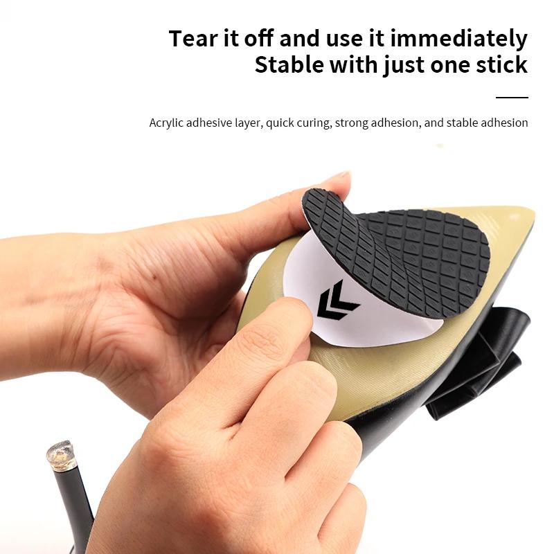 Non Slip Shoe Pads Shoe Grips Bottom of Heels Shoes Sole Protector Shoe Slip Pads Gummies Anti-Slip Shoes Repair Self-Adhesive