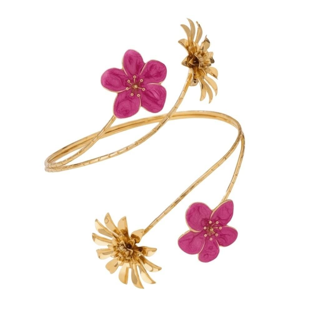 Регулируемый Открытый Браслет-Браслет из Цинкового Сплава Браслет с Хризантемой Браслет с Абрикосовым Цветом Летний Отдых на Море розы красного