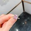 Cross Border Simulation Paraiba Pink Ring Socialite Emerald Square Jewelry