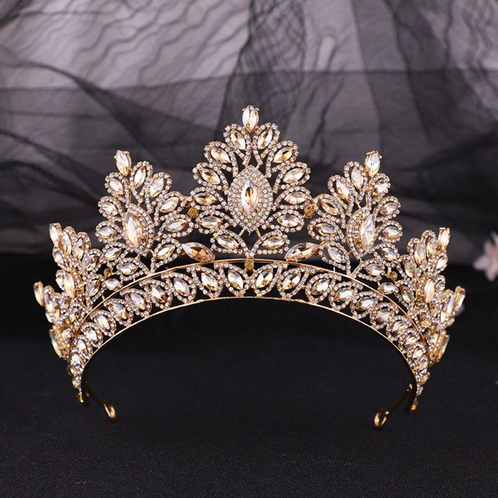 Luxury Baroque Queen Tiaras Elegant Bridal Headwear Zinc Zinc Alloy Princess Crown Stage Performances