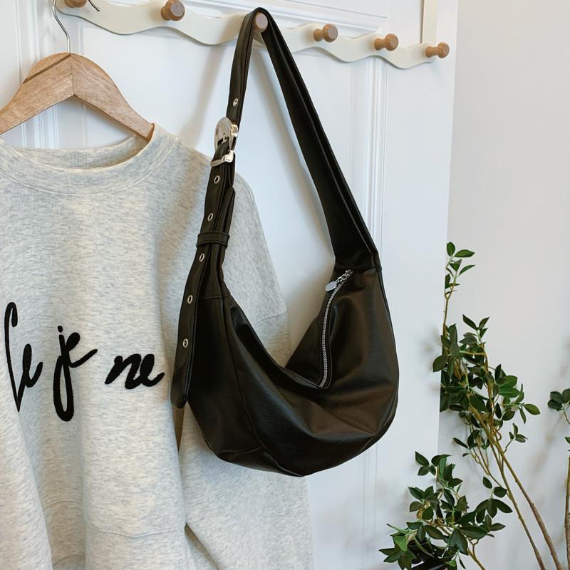 Stylish Soft Pu Large Capacity Slouchy Shoulder Bag Perfect For Casual Shopping