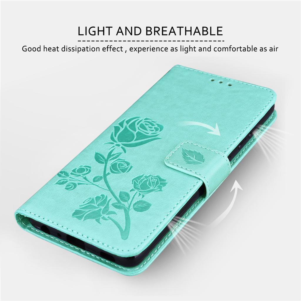 For iPhone 16 Pro Max Case Rose Pattern Leather Wallet Phone Cover with Strap