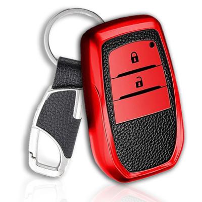 Compatible with Toyota, Leather-like TPU Key Case, Key Cover with