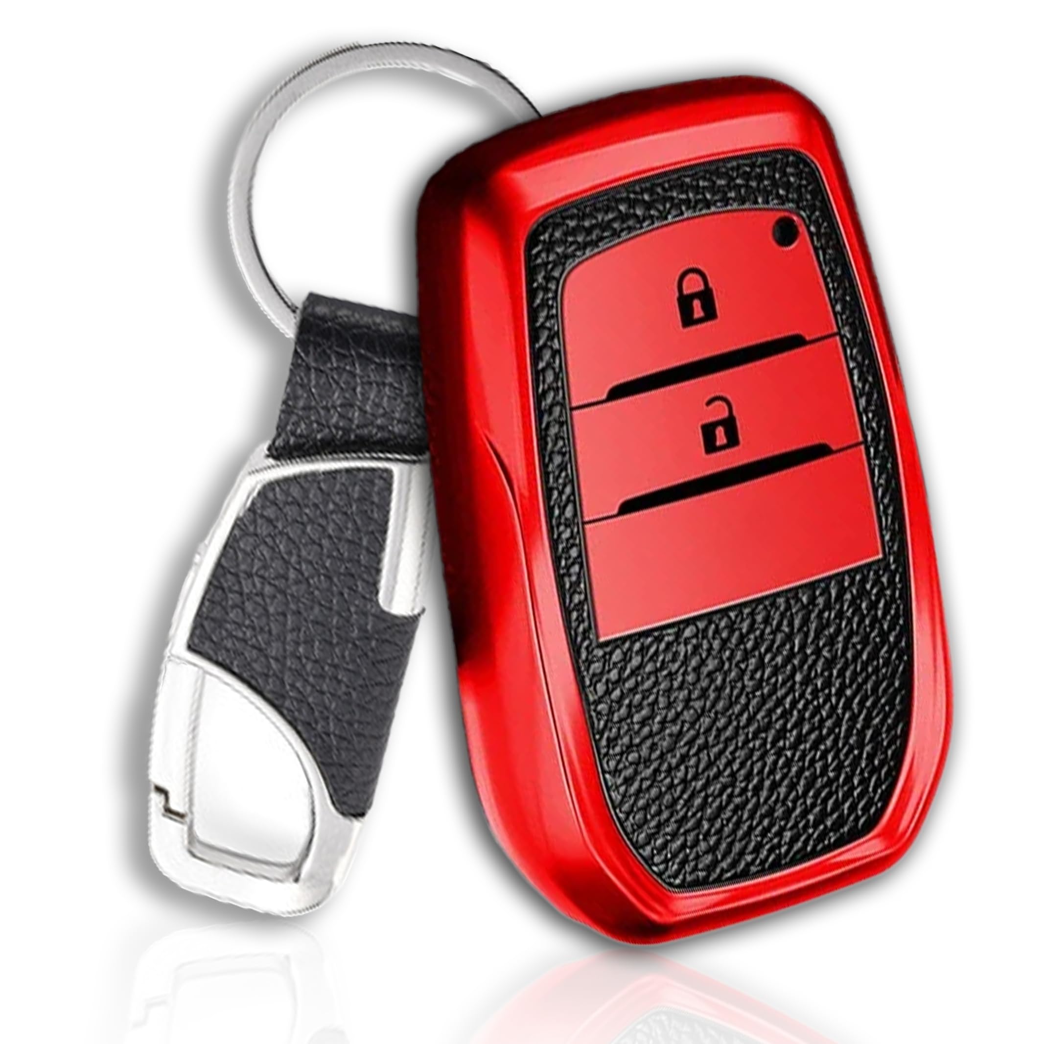 Compatible with Toyota, Leather-like TPU key case, key cover with