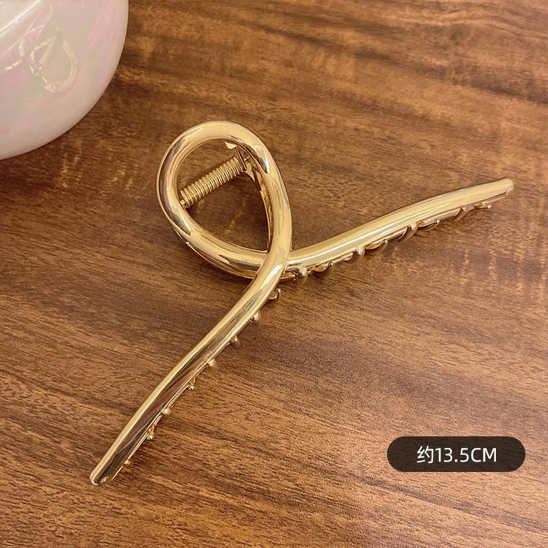 New Extra Large Metal Hair Claw Glossy Grab Clip Ponytail Clip Alloy Cross Hair Clip Fashion Hair Accessories Hair Pin
