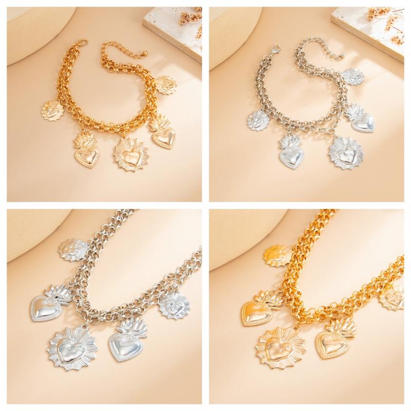 Personalized Metal Imitation Pearl Heart Chain  Foot Ankle Beach Party Jewelry For Women Girl Foot Bracelet Anklet Gifts