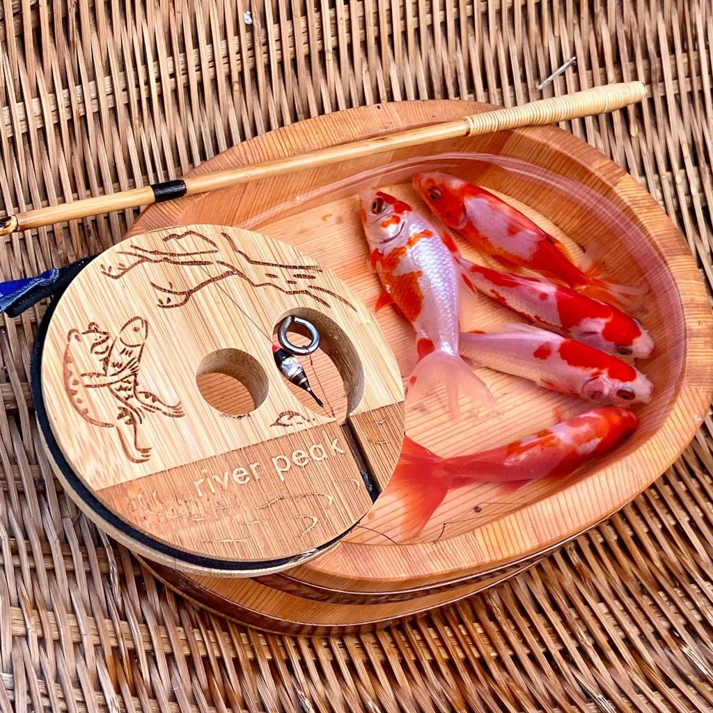 River Peak Bamboo Tackle Spool Art (03_Harigane Trout)