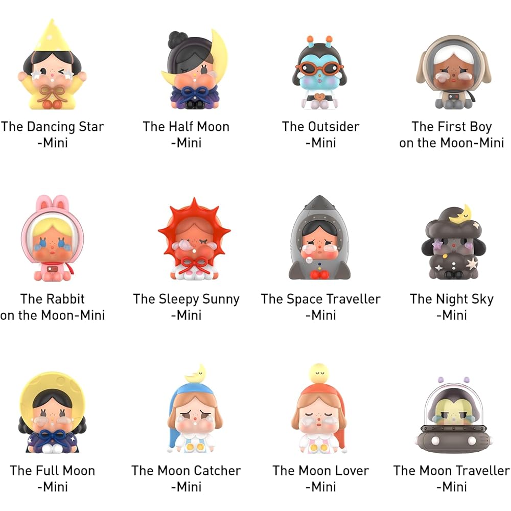 Pop Mart Crybaby Crying to the Moon Sitting Series Assorted Box 12 Pieces Blind Box Figures Premium Toy Original Character