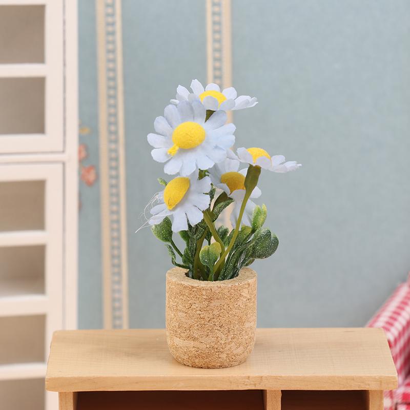 1/12 Dollhouse Simulation  Plants Potted Model Doll Home Miniatur Flower Decor Toy Micro Landscape Garden Plants Ornament