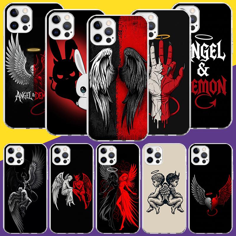 Angel Wings Devil Bad Phone Case For iPhone 17 Air 16 15 Plus 11 14 Pro Max 13 Mini 12 7 8 + SE Pattern Art Customized Cover 17