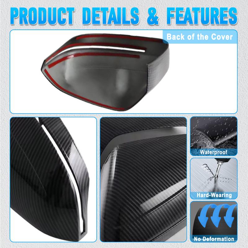 ABS Carbon Fiber Black Side Wing Rearview Mirror Cover Trim for BMW 5 Series G60 2024