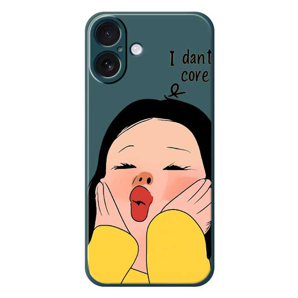 Für iPhone 17 Hülle Mädchen hält Gesicht Muster Druck Gerader Rand TPU Handy Rückseite