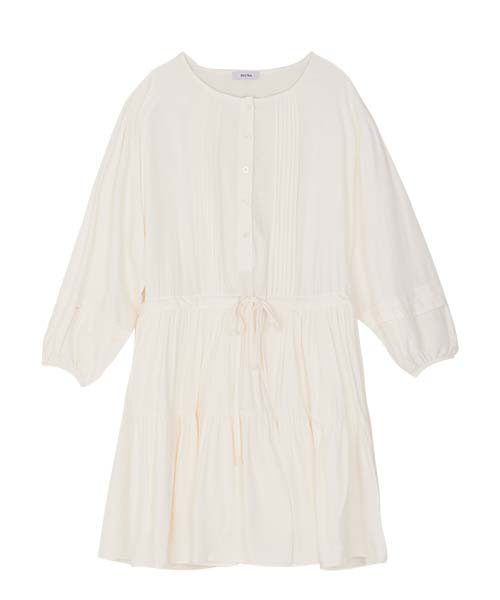 Pluna Studio Pintuck Tiered Dress - Ivory