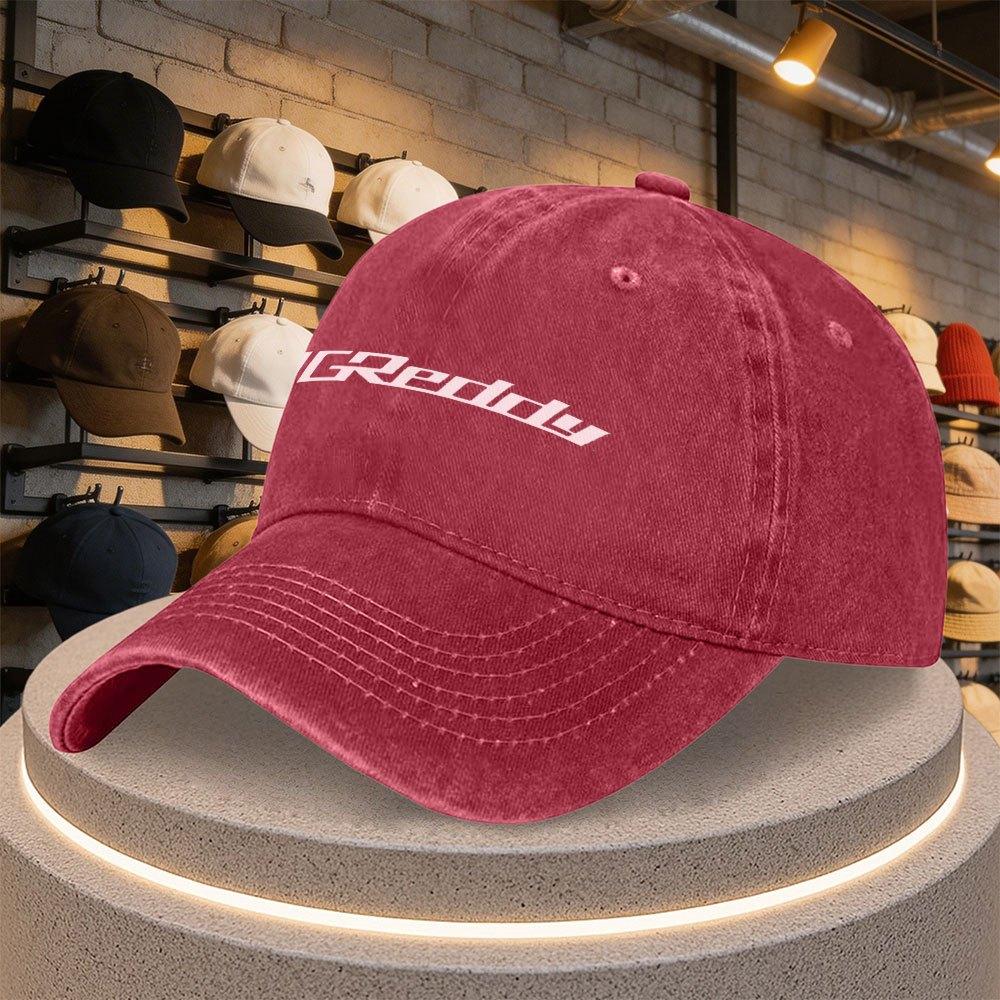 Greddy Logo Print Duckbill Baseball Cap Adjustable Casual Hat For Parties Outdoor Sports Daily Wear