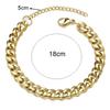 Fashion Stainless Steel Men Curb Cuban Chain Bracelet Women Bracelet On Hand For Couple Unisex Wrist Hand Jewelry Gift Party