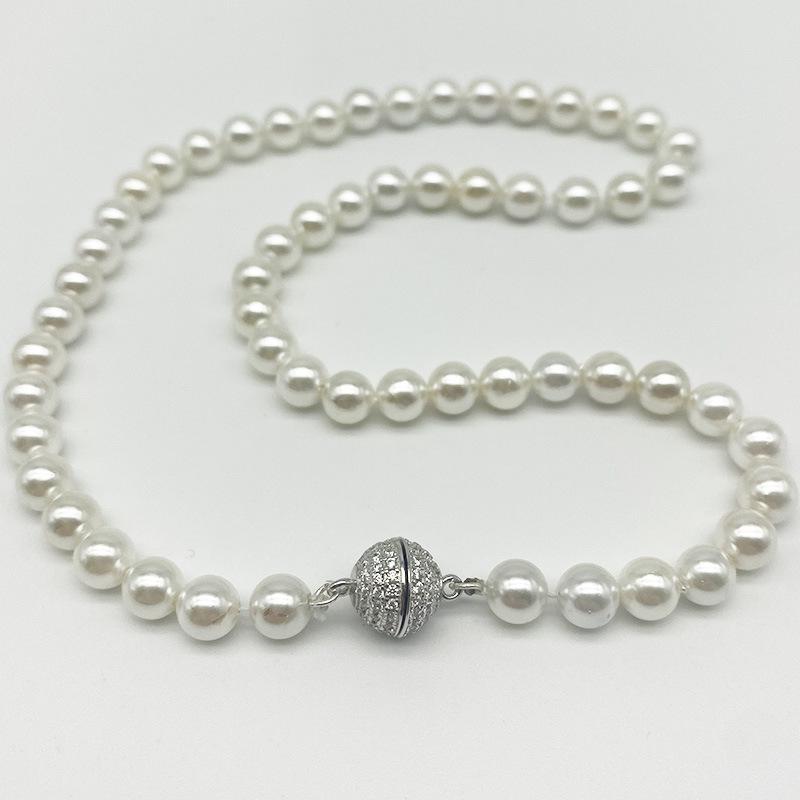 S925 Sterling Silver Magnetic Clasp for DIY Jewelry, Scarf, Necklace, Sweater, and Pearl Chains