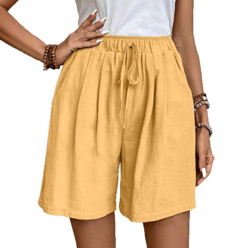 Women Casual Drawstring Waist Shorts With Pockets Summer Beach
